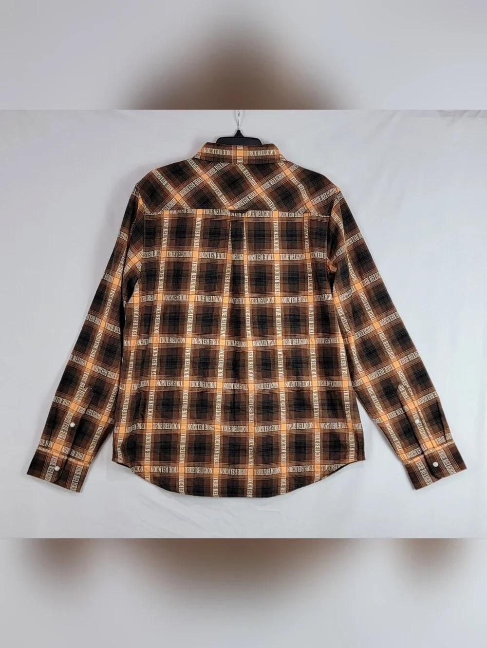 $89 True Religion Mens Jacquard Workwear plaid Shirt